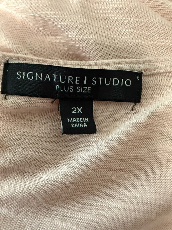 Signature Studio Women’s 2X Blush Lace Cold Shoulder Scoop Neck Top boho - Picture 3 of 4